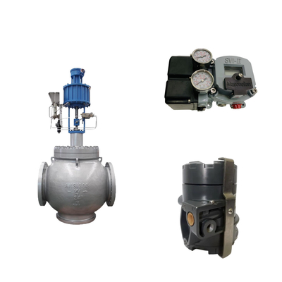 Globusventil mit Masoneilan SVI2-AP-Reihe Ventilpositionierer und Fisher 846 Elektro-Pneumatikwandler