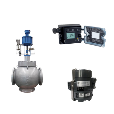 Globusventil mit Samson 3725 elektropneumatischer Positionierer und Fisher 846 elektropneumatischer Wandler