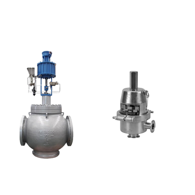 Globusventil mit Samson 3725 elektropneumatischen Positionierer und Fisher SR5 Druckregelventil