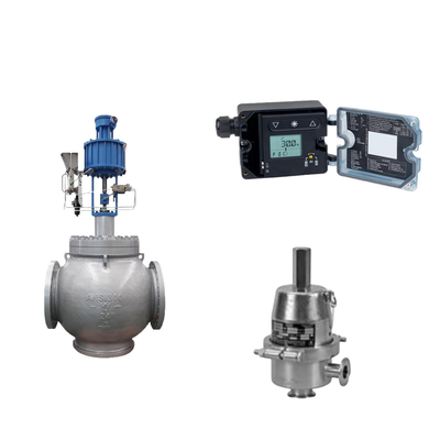 Globusventil mit Samson 3725 elektropneumatischen Positionierer und Fisher SR5 Druckregelventil