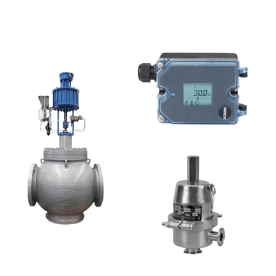 Globusventil mit Samson 3725 elektropneumatischen Positionierer und Fisher SR5 Druckregelventil