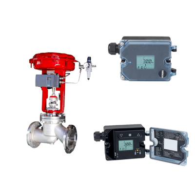 Globusventil mit Samson 3725 elektropneumatischen Positionierer und Fisher SR5 Druckregelventil