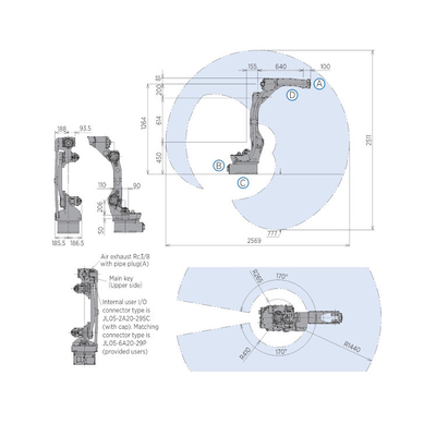 GP12 Industrieller Yaskawa-Roboterarm mit CNGBS-Roboterabdeckung als 6-Achsen-Roboterarm zum Handling