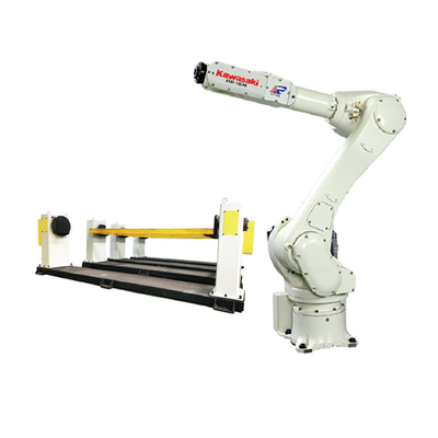 Kawasaki RS010N 6 Achsen Roboterarm mit CNGBS Schweißpositionierer für Schweißroboter
