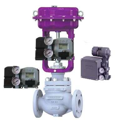 Grauer Masoneilan Regler 78-40 und SVI II AP Smart Valve Positioner mit Hart-Kommunikation für das Steuerventil
