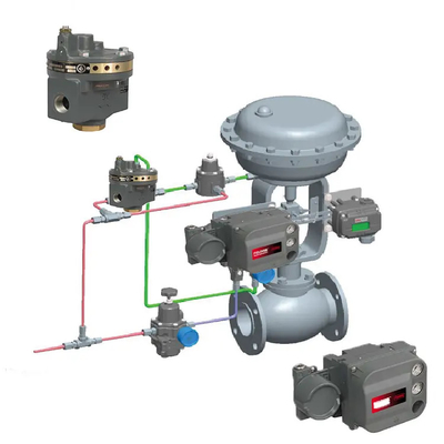 Druck- / Durchflussregelung mit Fisher 1052/2052 Aktor und DVC6200 3610J Ventil Positionierer