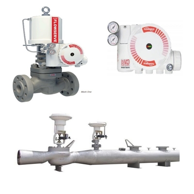 Drucksenkende und Überhitzungsstation mit Flowserve Valtek VR-Aktor und 3200MD-Ventilpositionierer