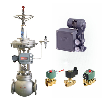 Chinesisches Steuerventil mit Fisher DVC6200 DVC2000 DVC7k DVC510si intelligenten Ventilpositionierer und ASCO-Solenoidventil ausgestattet