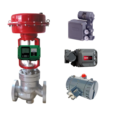 Chinesisches Steuerventil mit Fisher DVC6200 DVC2000 DVC7k DVC510si intelligenten Ventilpositionierer und ASCO-Solenoidventil ausgestattet
