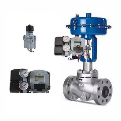 Hochwertiges Pneumatisches Steuerventil mit Masoneilan SVI2-21123111 Positionierer und Fisher SR5 Druckregelventil