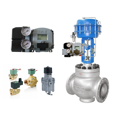 Pneumatisches Steuerventil mit Masoneilan SVI2-21113121 Positionierer und Fisher SR5 Druckregelventil