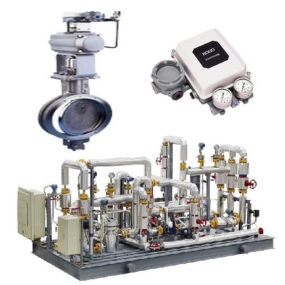 Druck- / Durchflussregelung Skid KOSO 710E/720E Schmetterlingsventil und 6500RA Pneumatischer Aktor und EPB811 Ventil Positionierer Set