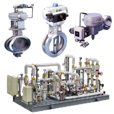 Druck- / Durchflussregelung Skid KOSO 710E/720E Schmetterlingsventil und 6500RA Pneumatischer Aktor und EPB811 Ventil Positionierer Set