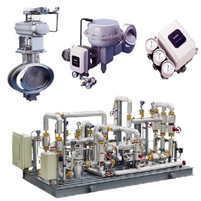 Druck- / Durchflussregelung Skid KOSO 710E/720E Schmetterlingsventil und 6500RA Pneumatischer Aktor und EPB811 Ventil Positionierer Set