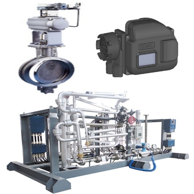 Druck- / Durchflussregelung Skid KOSO 710E/720E Schmetterlingsventil und 6500RA Pneumatischer Aktor und EPB811 Ventil Positionierer Set