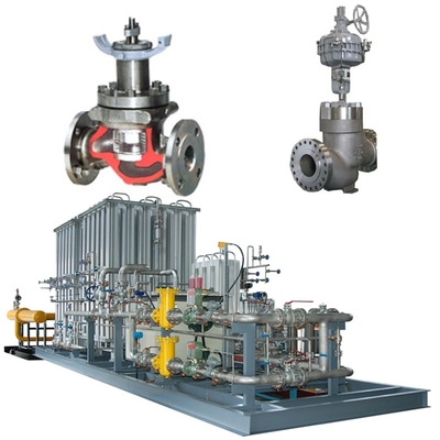 Durchflussregelungsventil-Skid ausgestattet mit KOSO-Ventilen 500M/500D und 5200LA/6300LA Pneumatische Aktoren EP800 Ventilpositionierer