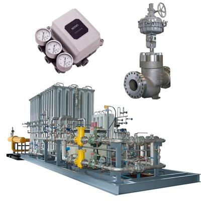 Durchflussregelungsventil-Skid ausgestattet mit KOSO-Ventilen 500M/500D und 5200LA/6300LA Pneumatische Aktoren EP800 Ventilpositionierer
