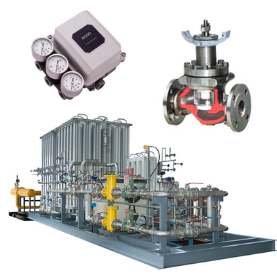 Durchflussregelungsventil-Skid ausgestattet mit KOSO-Ventilen 500M/500D und 5200LA/6300LA Pneumatische Aktoren EP800 Ventilpositionierer