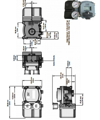 Pneumatisches Steuerventil mit Masoneilan-Pneumatischem Smart Positioner SVI2-21113121 Einzelwirkung mit Rückkopplung ohne Anzeige
