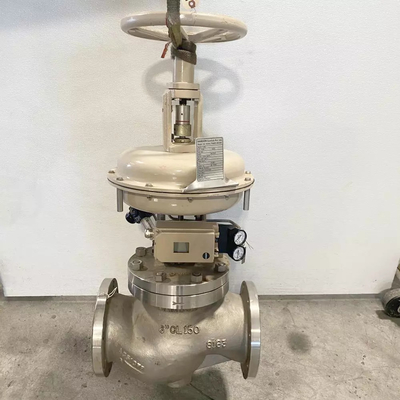 Samson 3241 Globus-Steuerventil der ANSI 300-Druckklasse und Edelstahl für Ventile mit ASCO-Solenoidventil