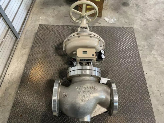 Samson 3241 Globus-Steuerventil der ANSI 300-Druckklasse und Edelstahl für Ventile mit ASCO-Solenoidventil