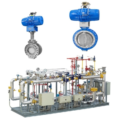 Druck- und Strömungssteuerungsschleifer mit Samson 43-Serie-Pneumatischen Schmetterlingsventilen zusammen mit 3730-Ventilpositionern