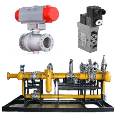 Schaltfläche für das Schalten von Ventilen mit Samson-Ventilmodell 44-11 und Solenoidventilmodell 3962, sowie Grenzschaltermodell 4747