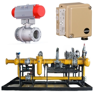 Schaltfläche für das Schalten von Ventilen mit Samson-Ventilmodell 44-11 und Solenoidventilmodell 3962, sowie Grenzschaltermodell 4747