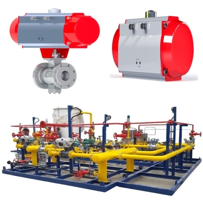 Schaltfläche für das Schalten von Ventilen mit Samson-Ventilmodell 44-11 und Solenoidventilmodell 3962, sowie Grenzschaltermodell 4747
