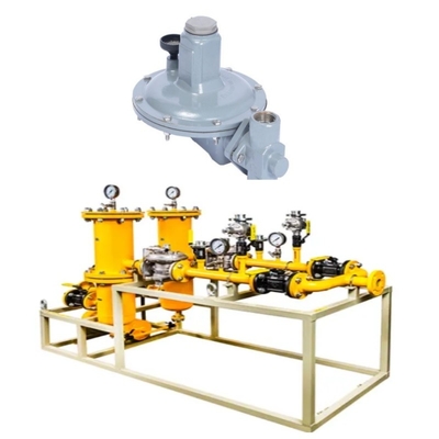 Erdgasventilschleifer mit Emerson Fisher T205/T205M-Regelern und WIKA-Druckmessgerät