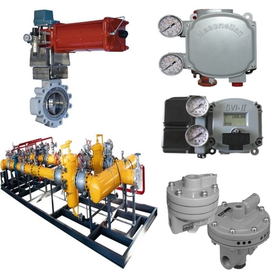 Ventilwechsel-Skid Masoneilan 33000 Edelstahl Schmetterlingsventil SVI1000 SVI II SVI3 Ventilpositionierer BR200 BR400 Verstärker