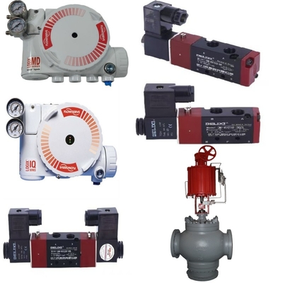 Flowserve-Ventil-Regler Logix 3200MD Positionierer, ausgestattet mit Pneumatik-Aktor und DELIXE-Solenoid-Ventil