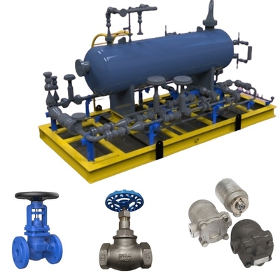 Spriaxsarco Stoppventil HV3/BSA2T und Schwimmdampffalle mit Bithermo-Pneumatik-Steuerventilen für Rohr- und Dampfsystem