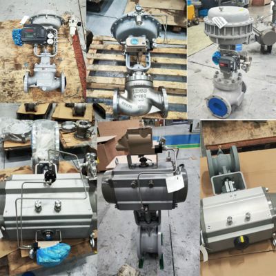 Regelventil-Stellwerk mit pneumatischem Volumen-Verstärker und KOSO EPA800 Samson 3755