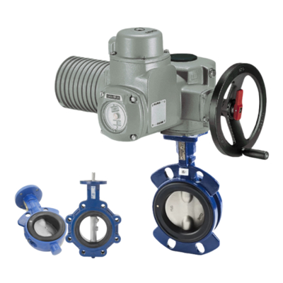 Flansch DN25-DN300 Neue Pneumatische Absperrklappe Keystone F990 Serie und AUMA Elektrischer Stellantrieb