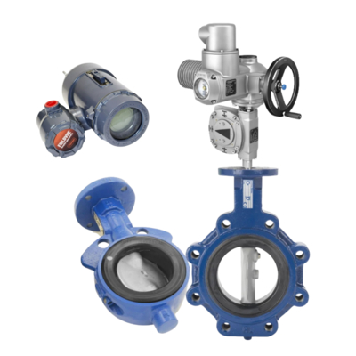 Flansch DN25-DN300 Neue Pneumatische Absperrklappe Keystone F990 Serie und AUMA Elektrischer Stellantrieb