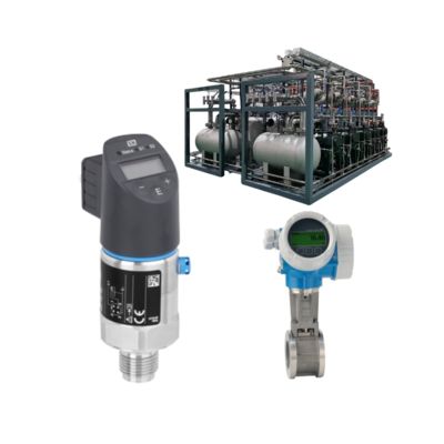 Druckminderer mit Endress+Hauser Proline Prowirl D200 Wirbelzähler und Cerabar PTC31B Temperaturtransmitter