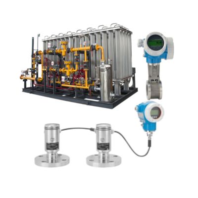 Druck-/Durchflussregelungseinheit mit Endress+Hauser Proline Prowirl D 200 Wirbelflussmessgerät und Cerabar FMD72 Druckmessumformer