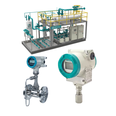 Siemens SITRANS P320 7MF0300 Druckmessgerät, SITRANS FX330 Wirbeldurchflussmesser und Strömungsregelungsventil