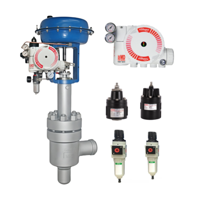 Chinese Angle Control Valves With Positioner Flowserve  3200MD-28-D6-E-04-40-0G-00  Asco Regulator and YT-300 Booster in Stock