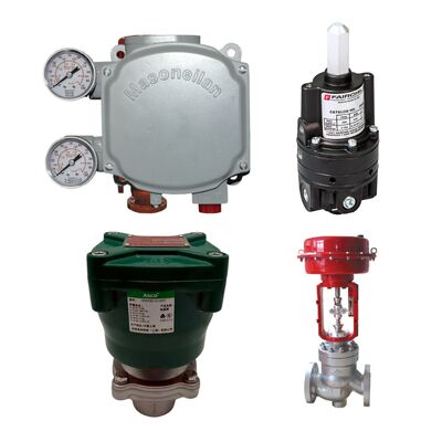 Masoneilan Regelventil der SVI1000 Serie, Stellungsregler SVI1000G/IM/SW + Fairchild M25 Relais und ASCO Magnetimpulsventil NFG353D132 24VDC