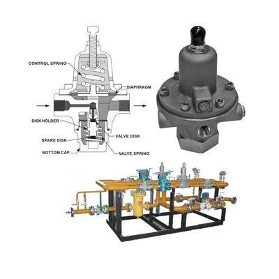 Lagerdruckregler Fisher 1301F 1301G Typ selbstbetätigte Hochdruck-Industrie-Reduzierventile Lieferant