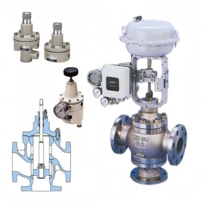 KOSO 521F 522F 3-Wege-Ablenkungs-Mischglobe-Ventile 500A 520A oben geleitete einseitige Winkelventile