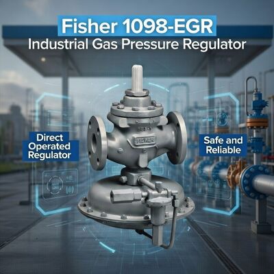 Fisher 1098-EGR Pilotbetriebener Gasdruckregler mit hoher Kapazität und maximalem Einlassdruck von 1500 psig