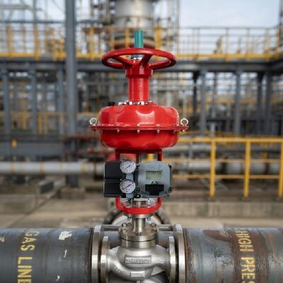 Regelventil mit Baker Hughes Masoneilan Smart Valve Positioner SVI2-21123121 SVI2-21123121 mit YTC YT-200 Pneumatikbooster