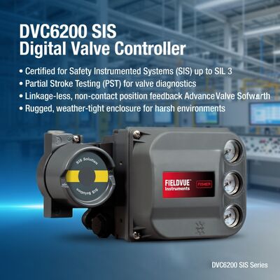 Original Fisher FIELDVUE DVC6200 SIS Safety Instrumented System Digital Valve Controller Lagerlieferant