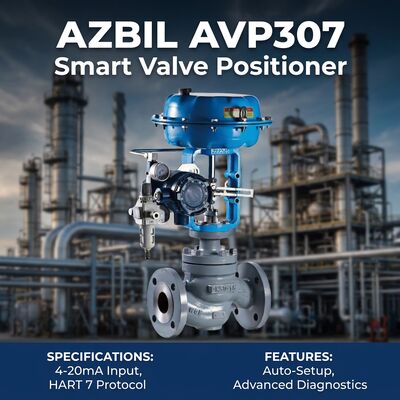 Azbil AVP300 Smart Valve Positioner mit HART6-Kommunikation 4-20 mA Gleichstrom-Eingangssignal und ±1,0% F.S. Genauigkeit für pneumatische Steuerventile