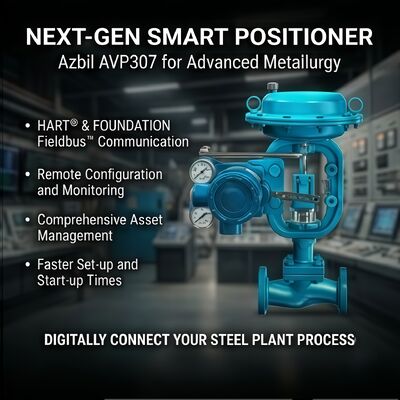 Azbil AVP307 Digital HART Pneumatischer Ventilpositionierer mit 4-20 mA Gleichstrom-Eingang und ±1,0% F.S. Genauigkeit
