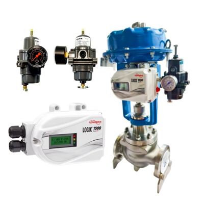 Flowserve Logix 1500 Digital Valve Positioner mit HART 7 Kommunikation IP66 NEMA 4X Schutz und 4 ̊20 mA Gleichstrom-Eingangssignal