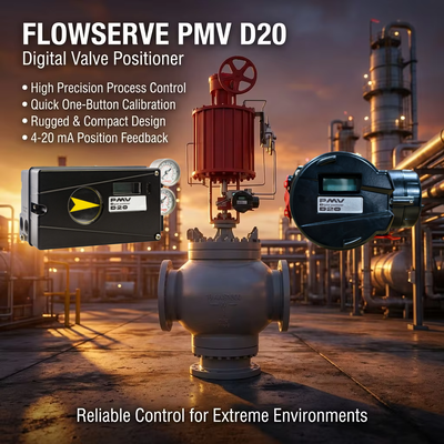Flowserve PMV D20 Digital Valve Positioner mit HART Kommunikation IP66/NEMA 4X Gehäuse und 4-20 mA Gleichstrom-Eingang